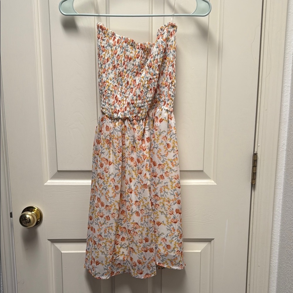Floral Strapless Mini Dress (M)